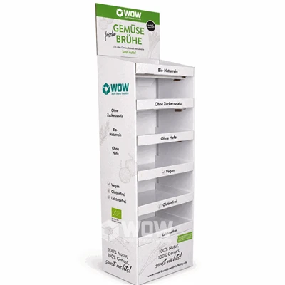 Stondin Arddangos Cardbord Ar Gyfer Cynhyrchion Sudd